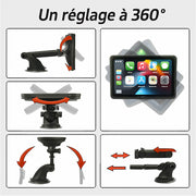 Écran CarPlay Sans Fil 7" avec Support Ventouse – Compatible Android Auto