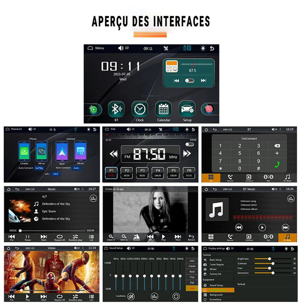 Écran CarPlay Sans Fil 7" avec Support Ventouse – Compatible Android Auto