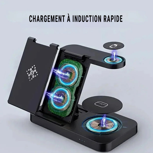 Station de Chargement Telephone 4 en 1 sans fil