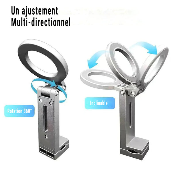 Support Téléphone Avion Pliable Universel – iPhone, Samsung, Pixel, MagSafe – Portable, Stable, Idéal Voyage & Bureau
