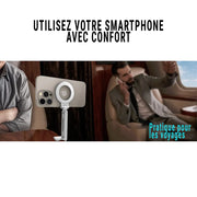 Support Téléphone Avion Pliable Universel – iPhone, Samsung, Pixel, MagSafe – Portable, Stable, Idéal Voyage & Bureau