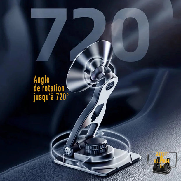 Support Téléphone Magnétique Fixation Écran Voiture – Collage 3M Ultra Stable, Rotation 360°