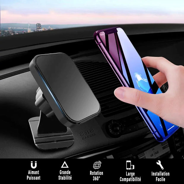 Support téléphone voiture magnétique puissant – iPhone Samsung Android – Tableau de bord