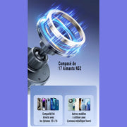 Support Téléphone Magnétique à Ventouse – Rotation 360° et Fixation Ultra-Forte