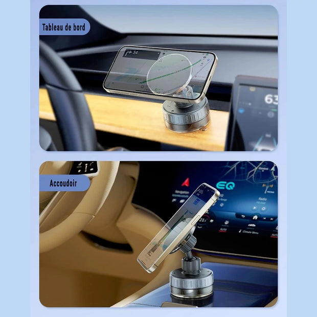 Support Téléphone Magnétique à Ventouse – Rotation 360° et Fixation Ultra-Forte