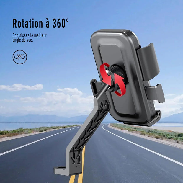 Support Téléphone Scooter Universel - Rotation 360° - Verrouillage Automatique