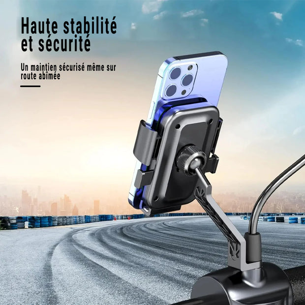 Support Téléphone Scooter Universel - Rotation 360° - Verrouillage Automatique