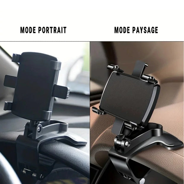 Support Téléphone Voiture 360° – Tableau de Bord – Universel & Compact (4-7")