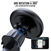 Support Téléphone Magnétique Rotatif 360° – Fixation Ultra-Stable pour Voiture (4" à 7")