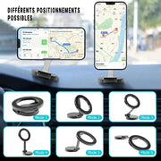 Support Téléphone Voiture Magnétique 360° – 6 Aimants Puissants – Compatible iPhone & Android