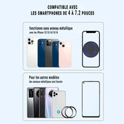 Support Téléphone Voiture Magnétique 360° – 6 Aimants Puissants – Compatible iPhone & Android