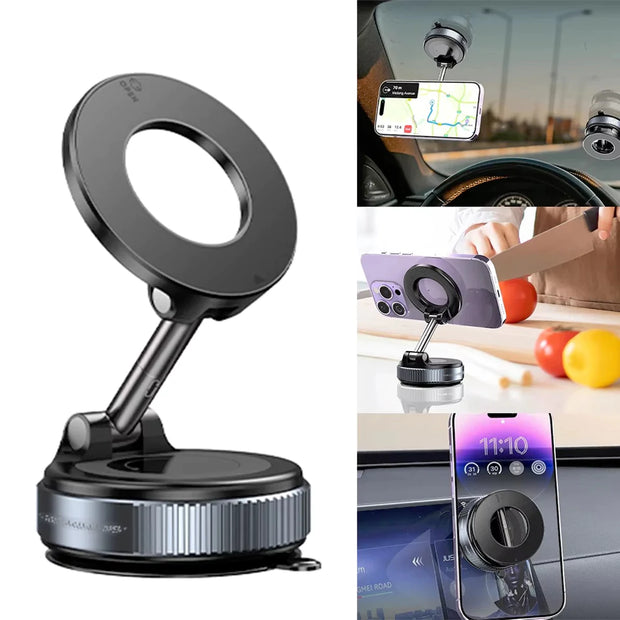 Support Téléphone Voiture Magnétique Premium – Ventouse Mécanique Haute Adhérence
