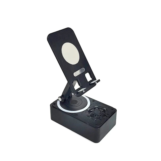 Support Téléphone avec Haut-Parleur Bluetooth – Son Puissant et Base Antidérapante