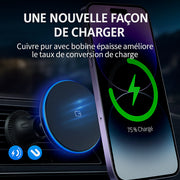 Support de téléphone avec chargeur magnétique sans fil pour voiture – Fixation grille d’aération