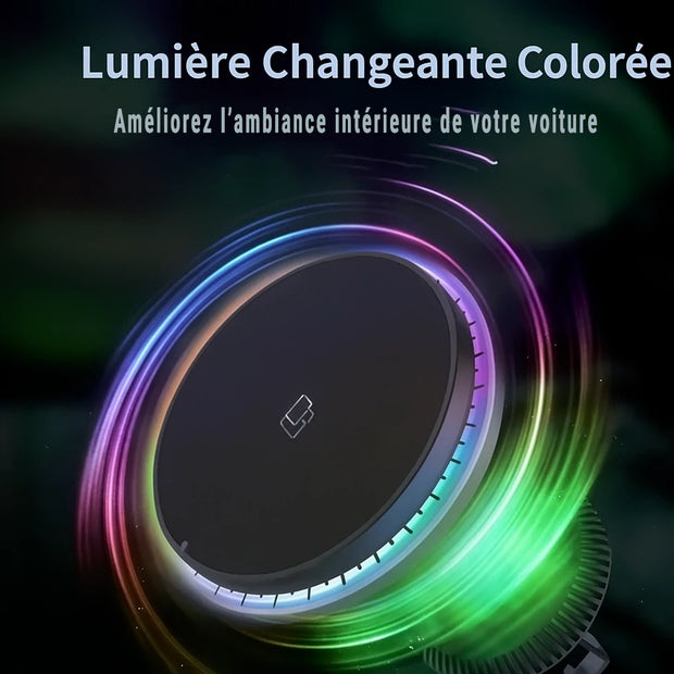 Support de téléphone avec chargeur magnétique sans fil pour voiture – Fixation grille d’aération