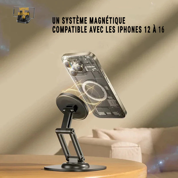 Support de téléphone de bureau magnétique – Compatible iPhone 12 à 16 (mini, Pro, Pro Max)
