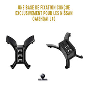 Support téléphone Nissan Qashqai J10 (2007 à 2013) – Fixation entre grilles d’aération, maintien par gravité, verrouillage mécanique