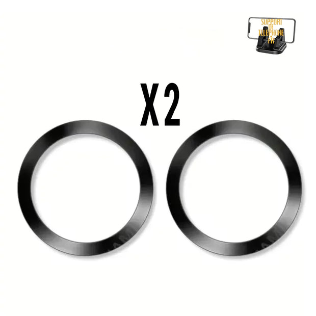 Anneaux métalliques (x2) – Disques magnétiques universels pour supports téléphone