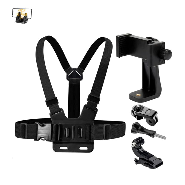 Sangle de poitrine rotative 360° pour smartphone et GoPro – Support caméra d’action pour sport extrême (ski, VTT, moto, équitation)