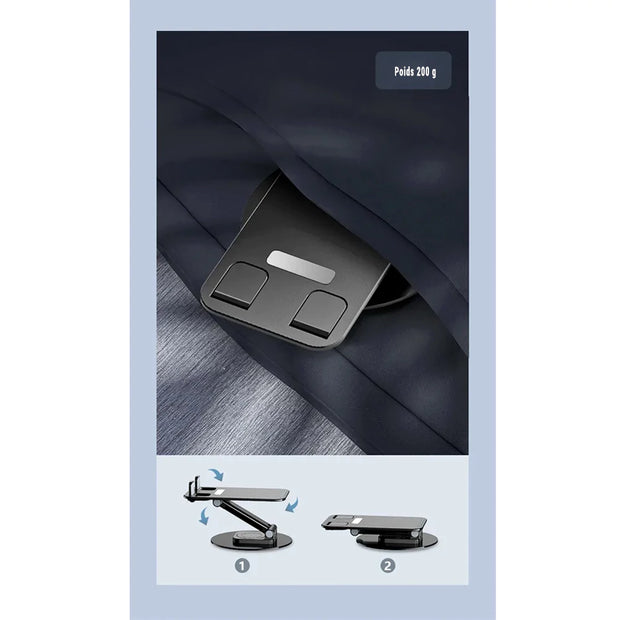 Support Téléphone Pliable Rotatif – Confort et Mobilité au Quotidien