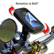 Support Téléphone Étanche Scooter – Fixation Rétroviseur – 3 Tailles – Zones Pluvieuses