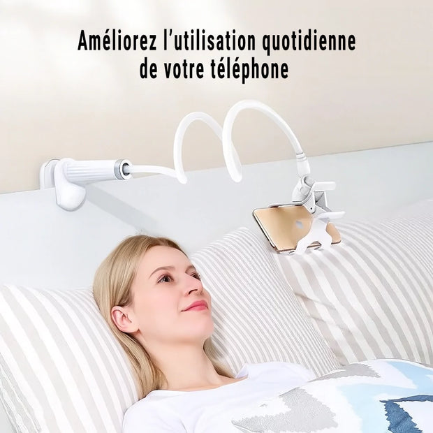 Support Téléphone Flexible 360° – Fixation Lit & Bureau Universelle