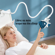 Support Téléphone Flexible 360° – Fixation Lit & Bureau Universelle