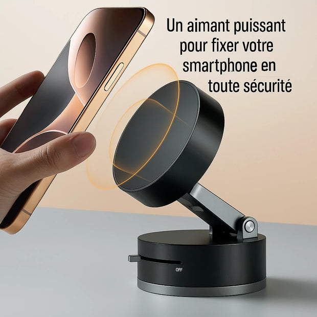 Support Téléphone Magnétique à Ventouse Ultra Puissant – Fixation Universelle