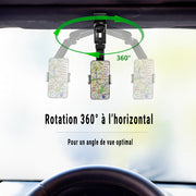 Support Téléphone Voiture Pare-Soleil 360° – Universel, Rotation Multi-Angles, Compatible iPhone & Android