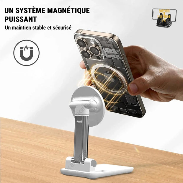Support de téléphone magnétique pliable et réglable