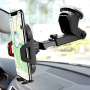 Support Téléphone Voiture Universel – Ventouse + Clip – Pare-Brise / Tableau de Bord
