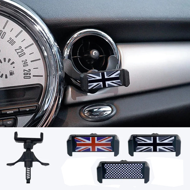 Support Téléphone Voiture Mini Cooper – Compatible Grille de Ventilation & Tableau de Bord