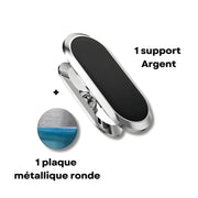 Support Telephone voiture Aimant Rotatif Argent