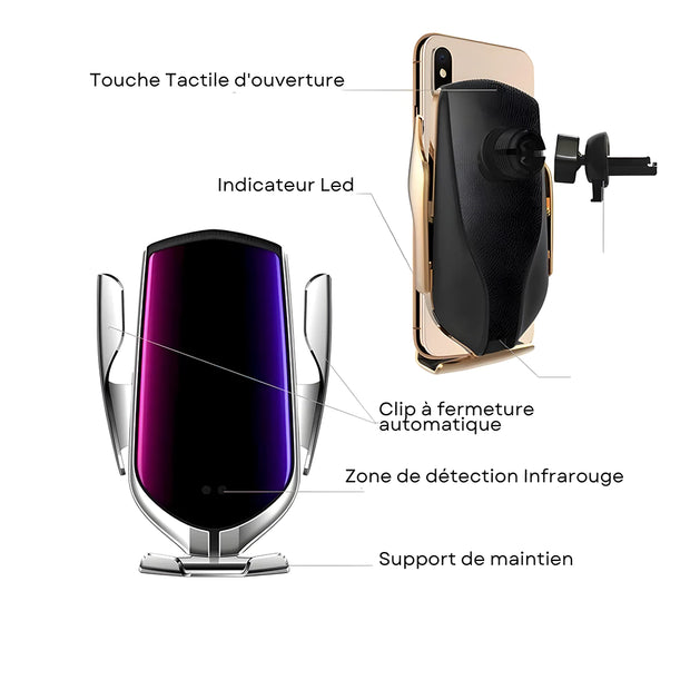 Support Telephone Voiture Chargeur Intelligent