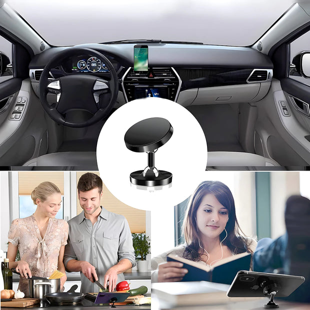 Support Telephone Voiture Aimant Double Rotation