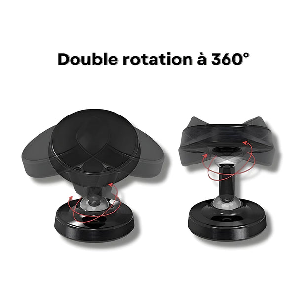 Support Telephone Voiture Aimant Double Rotation
