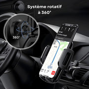 Support Telephone Voiture Grille Aeration avec Bras de serrage