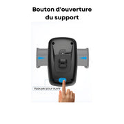 Support Telephone Voiture Grille Aeration avec Bras de serrage