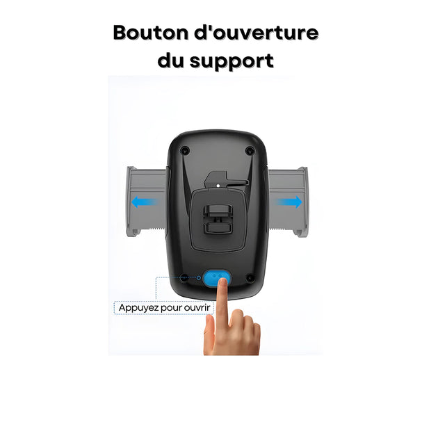 Support Telephone Voiture Grille Aeration avec Bras de serrage