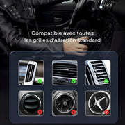 Support Telephone Voiture Grille Aeration avec Bras de serrage