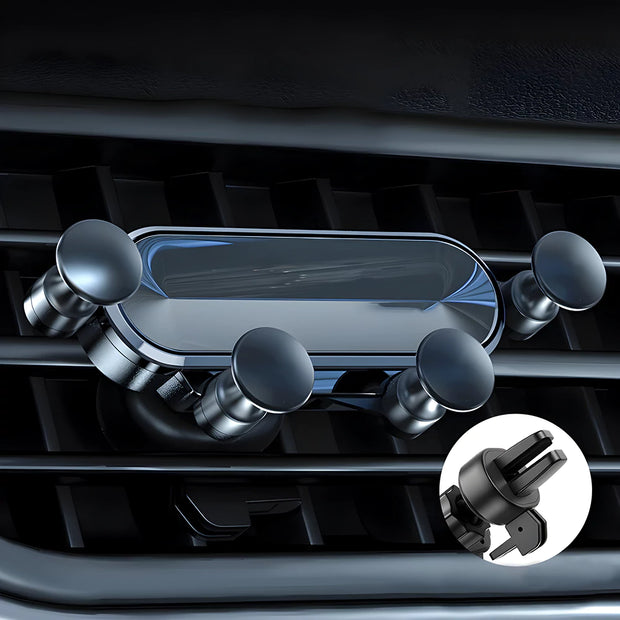 Support Telephone Voiture Grille Aeration Gravité Noir