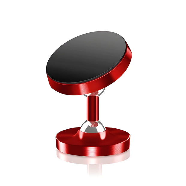 Support Telephone Voiture Aimant Double Rotation Rouge