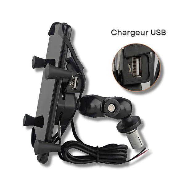 Support Telephone Moto Sportive Chargeur USB