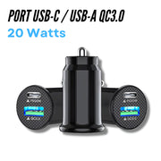 Prise Allume Cigare USB 20 W 2 Ports