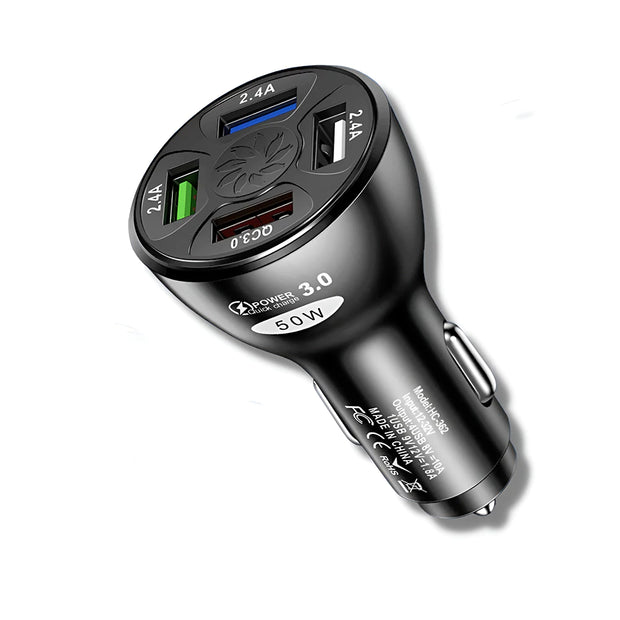 Prise Allume Cigare USB 50 W 4 Ports