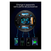 Prise Allume Cigare USB 66 W 4 ports