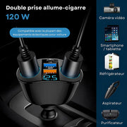 Prise allume cigare USB 120 W 3 Ports