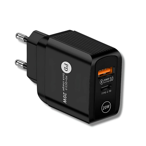Adaptateur Secteur USB C 20 W Noir
