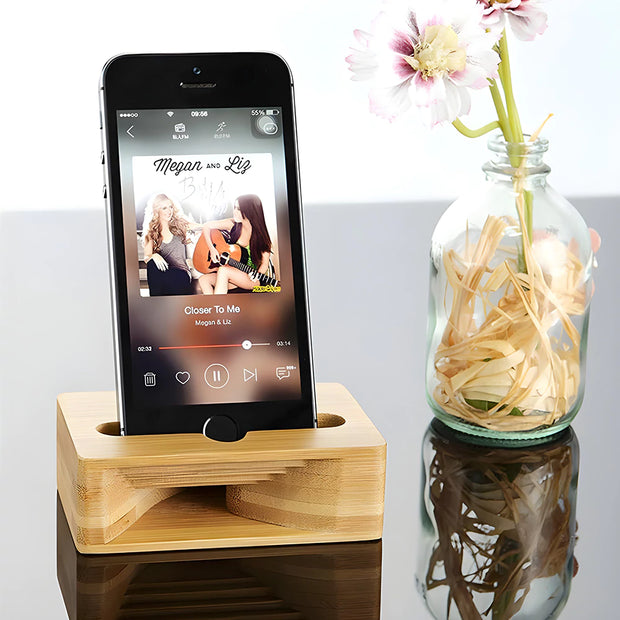 Support Telephone en Bois Amplificateur
