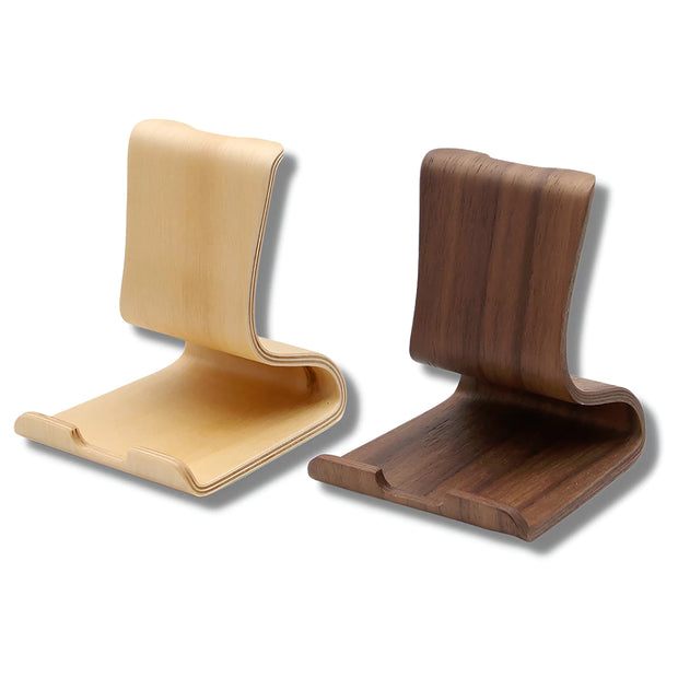 Support Telephone en Bois incurvé